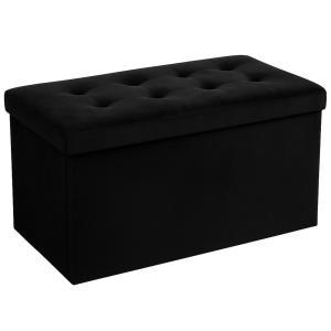 Pouf contenitore in velluto nero