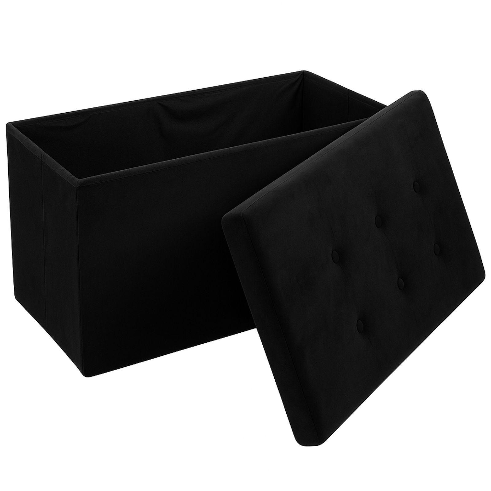  pouf contenitore in velluto nero - foto 2