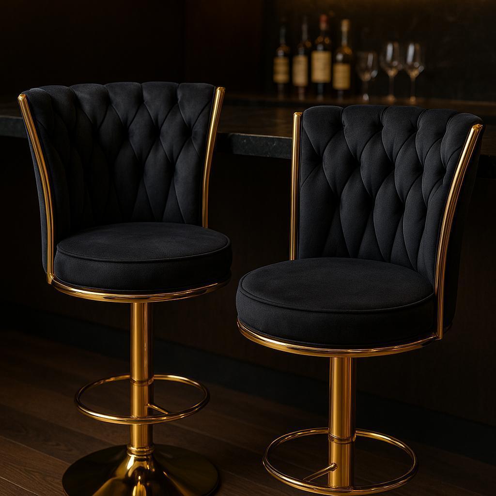  coppia di sgabelli luxury neri (schienale alto) - foto 1