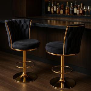 Coppia di sgabelli luxury neri (schienale alto)