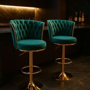 Coppia di sgabelli luxury verdi (schienale alto)