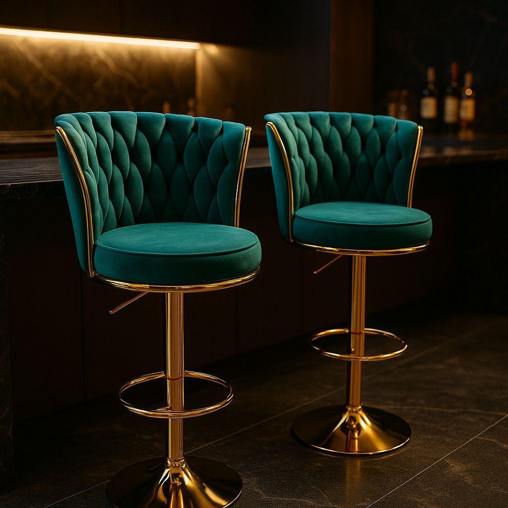  coppia di sgabelli luxury verdi (schienale alto) - foto 1