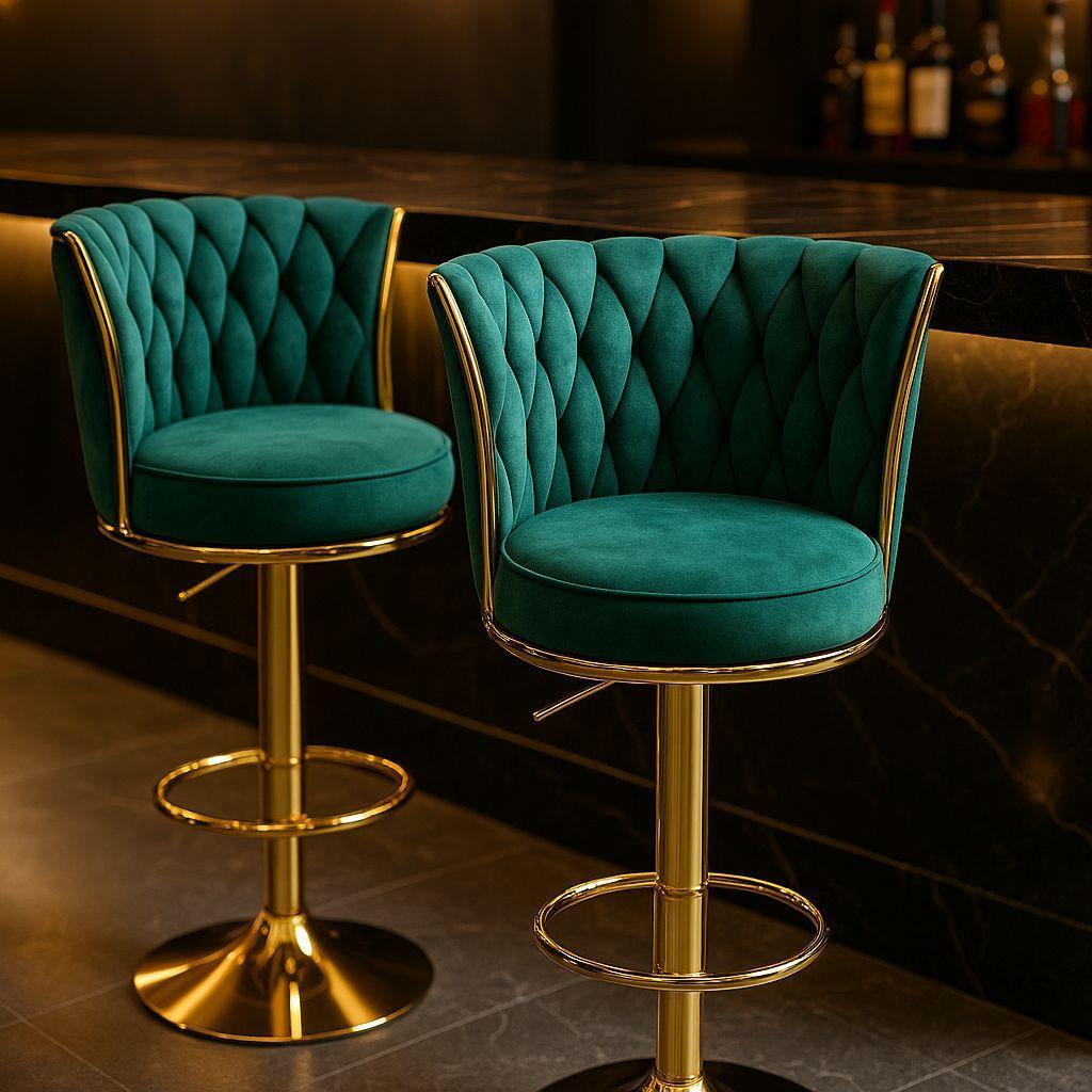  coppia di sgabelli luxury verdi (schienale alto) - foto 2