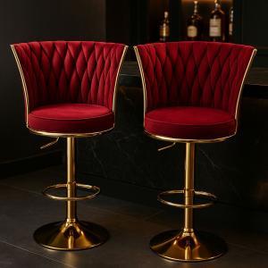 Coppia di sgabelli luxury bordeaux (schienale alto)