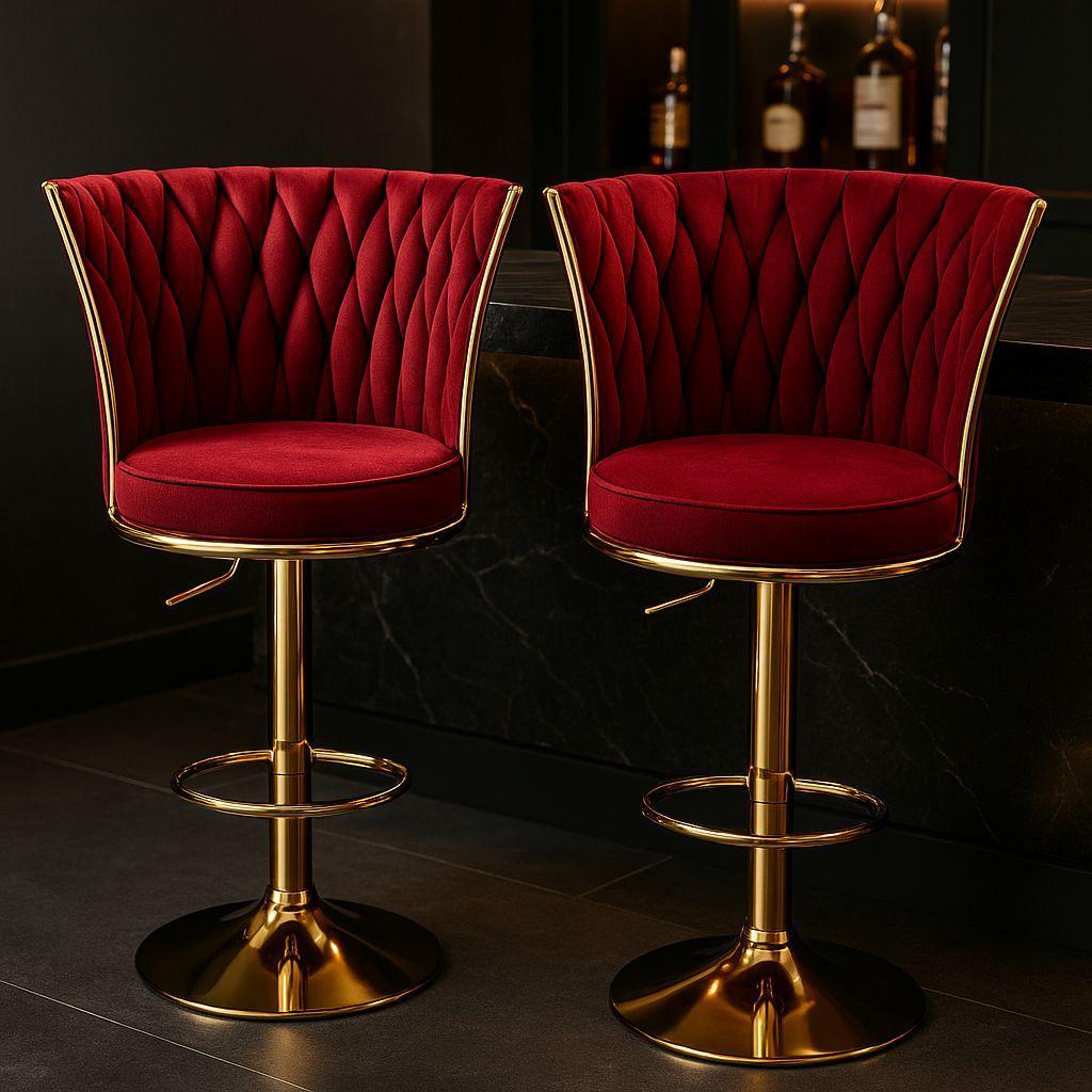  coppia di sgabelli luxury bordeaux (schienale alto) - foto 1