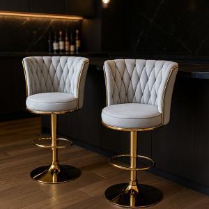Coppia di sgabelli luxury grigio chiaro (schienale alto)