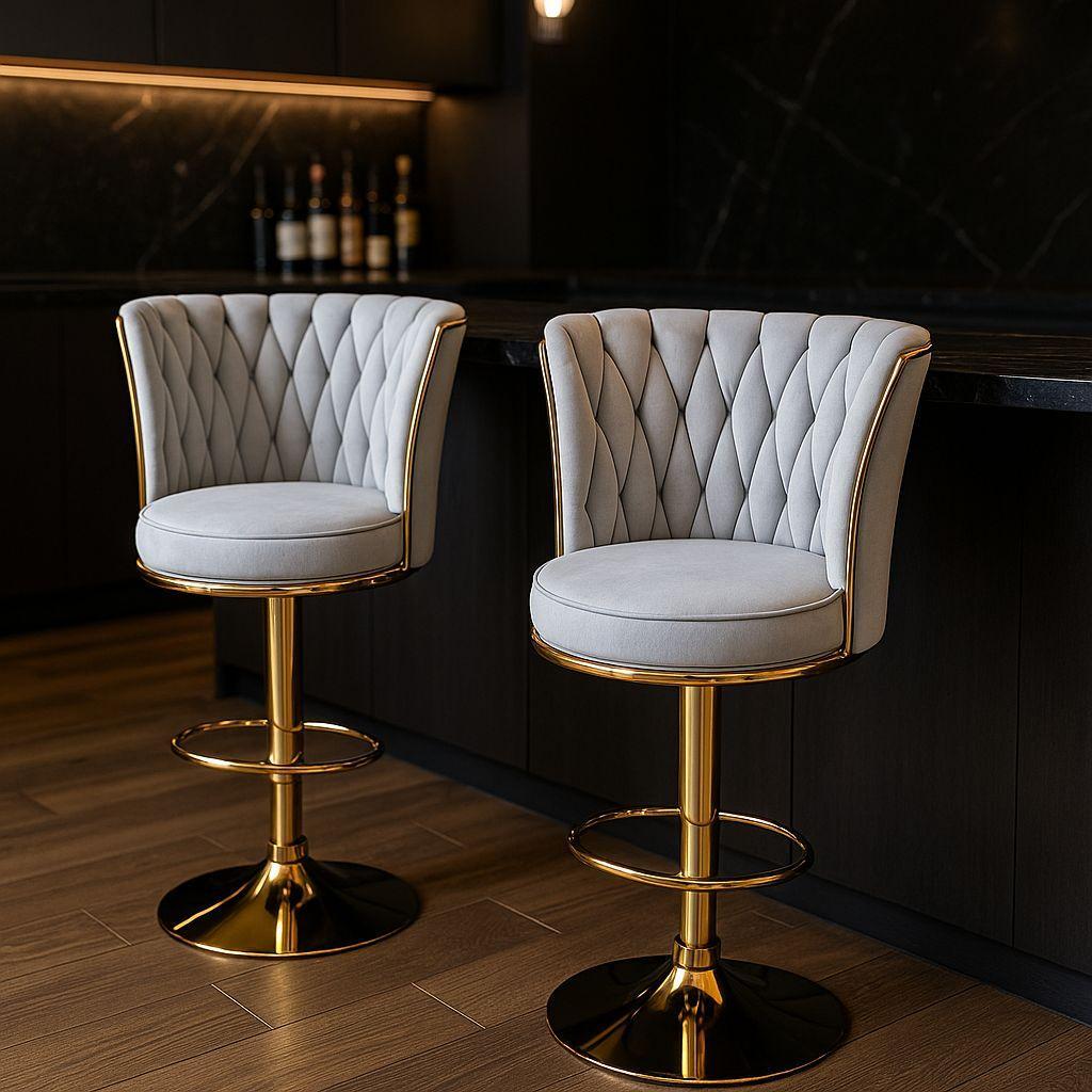  coppia di sgabelli luxury grigio chiaro (schienale alto) - foto 1