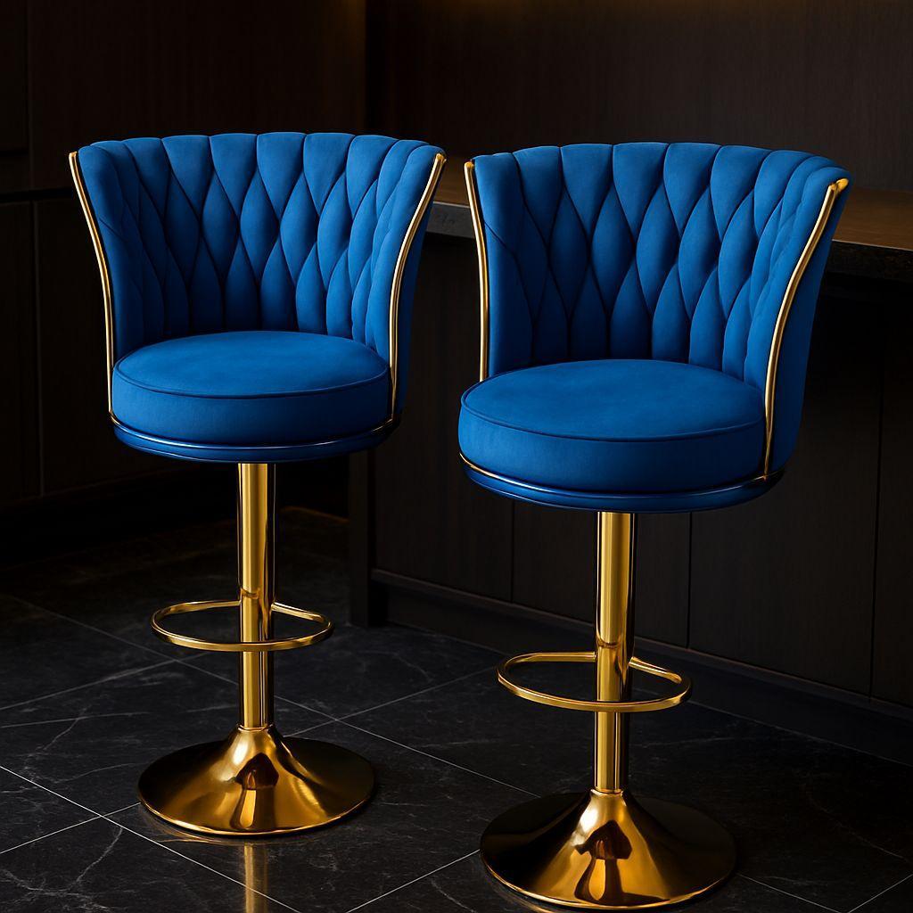  coppia di sgabelli luxury blu (schienale alto) - foto 1