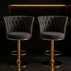 Coppia di sgabelli luxury grigio scuro (schienale alto)
