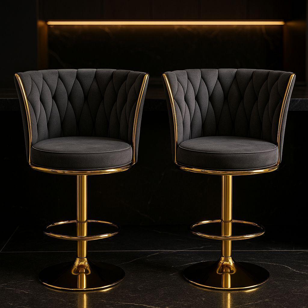  coppia di sgabelli luxury grigio scuro (schienale alto) - foto 1