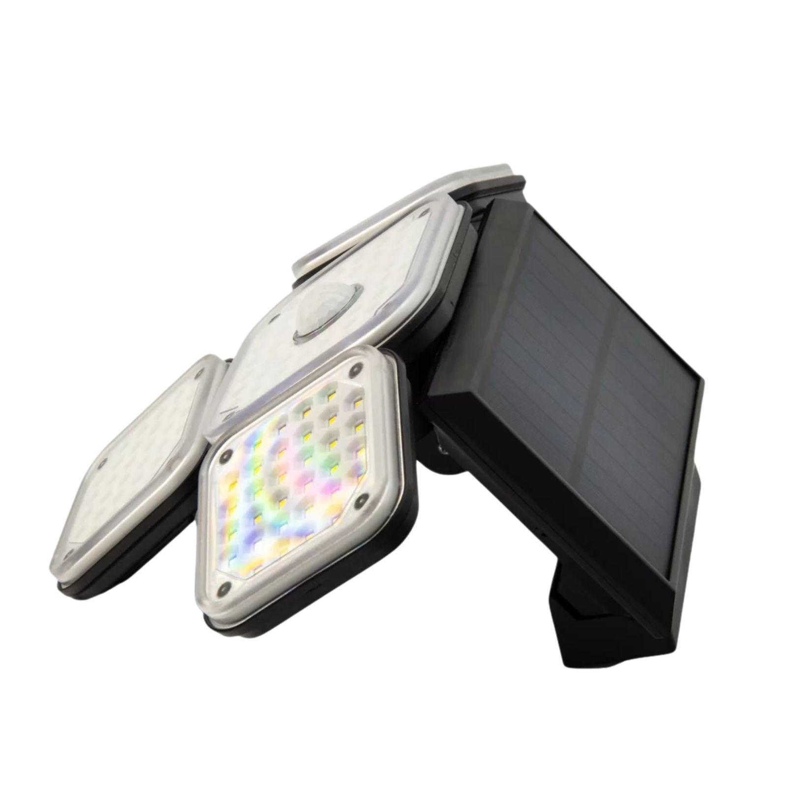 andowl lampada a induzione solare led con 3 pannelli orientabili e sensore pir - foto 2