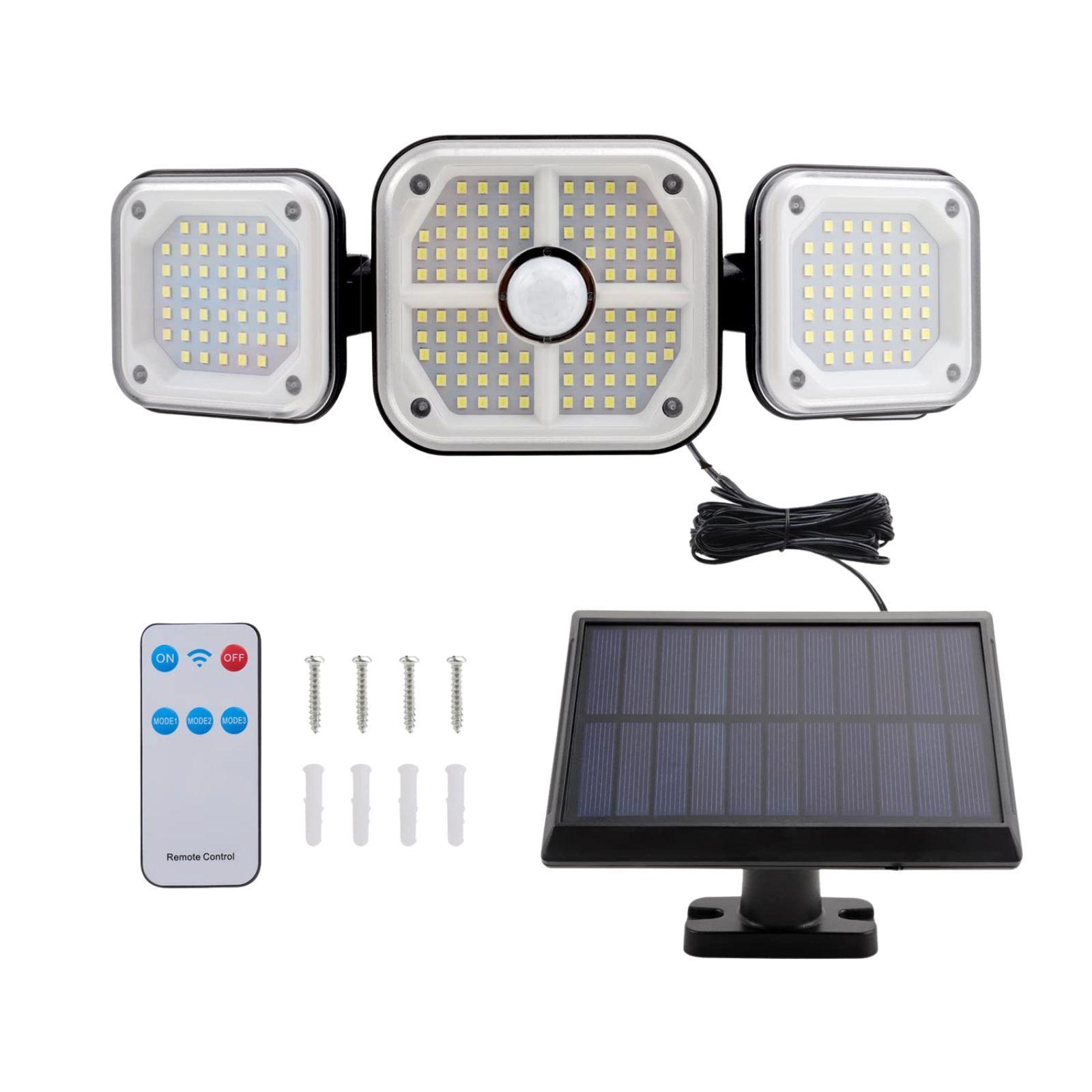 andowl lampada a induzione solare led con 3 pannelli orientabili e sensore pir - foto 4