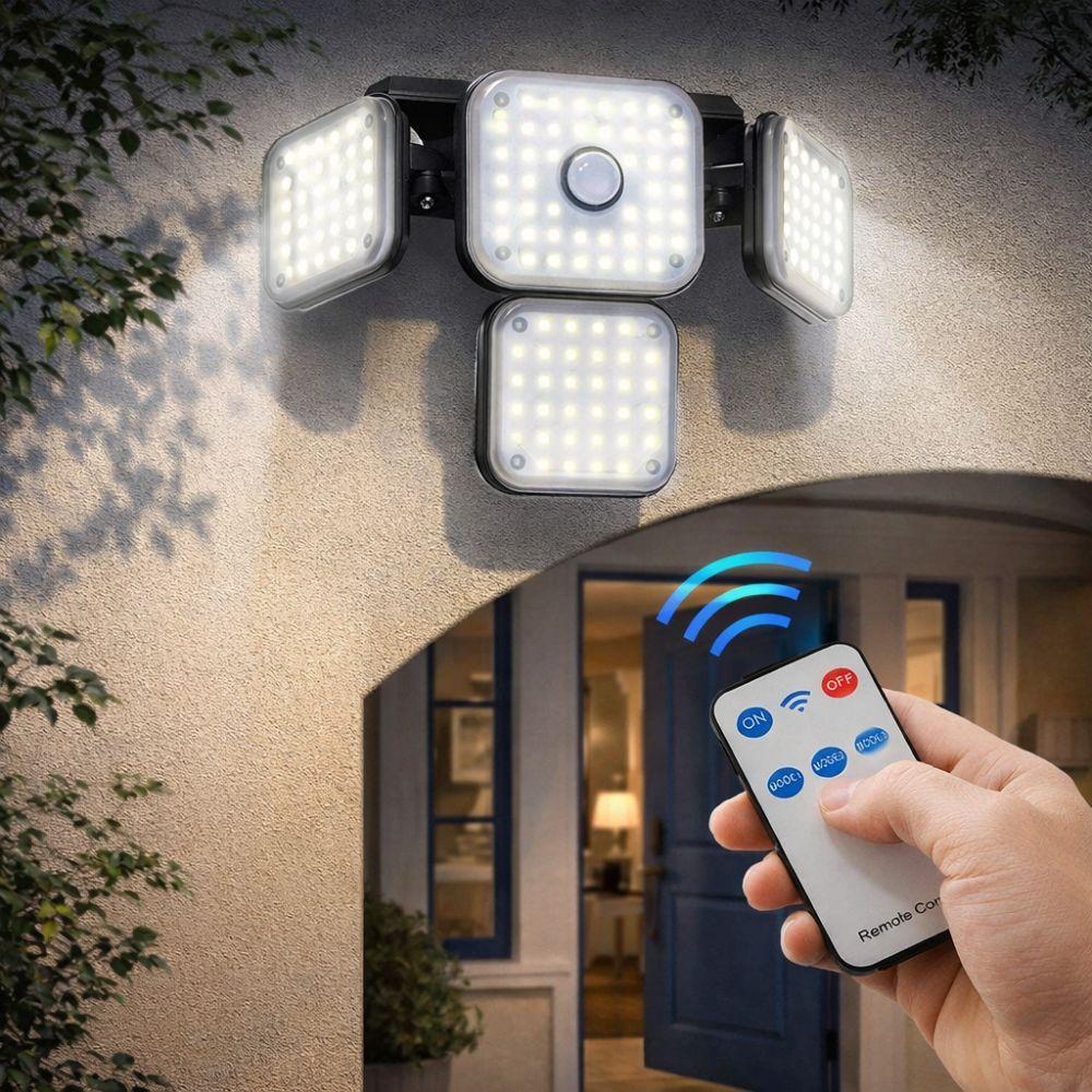 andowl lampada a induzione solare led con 3 pannelli orientabili e sensore pir - foto 5