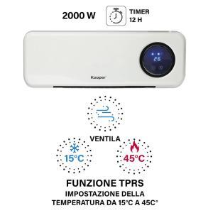 Termoventilatore / split ceramico a parete con telecomando