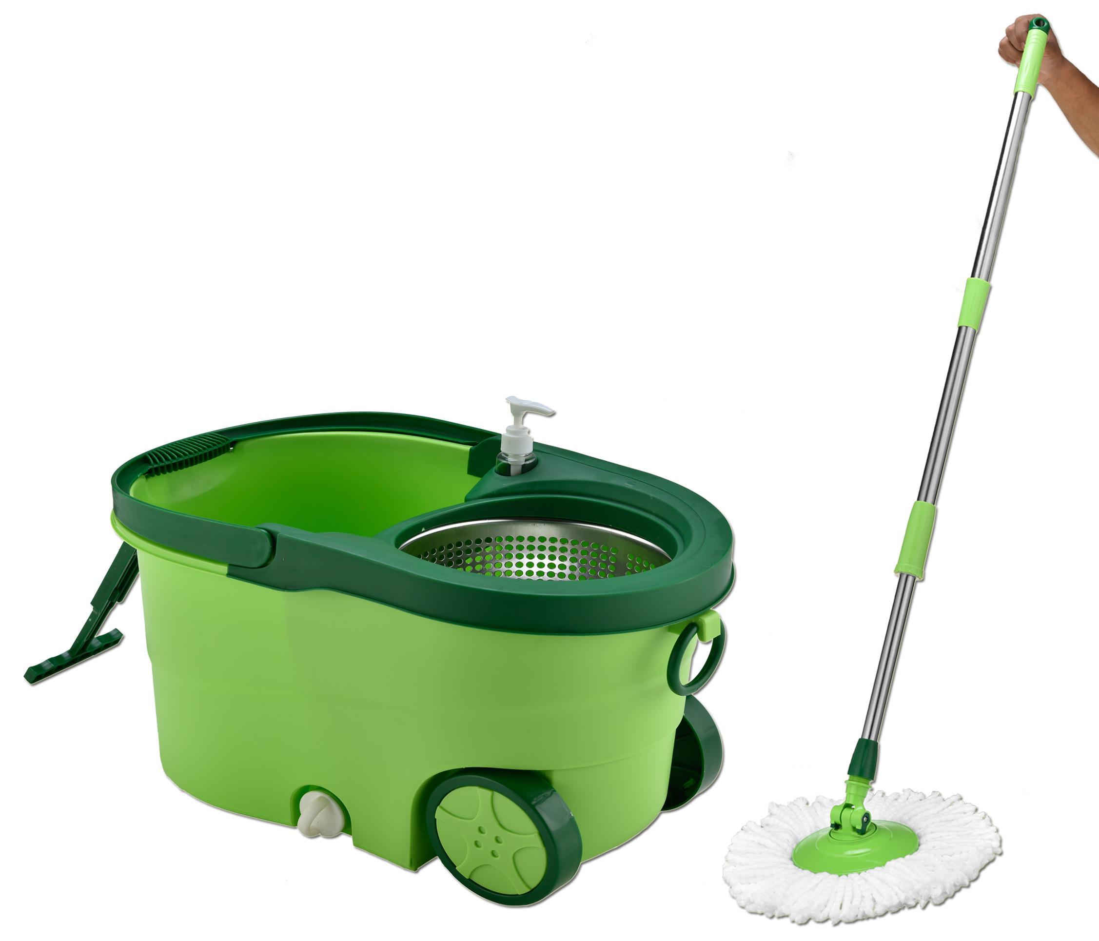  super mop rotante a 360 gradi con secchio su ruote, pulizia veloce e profonda - foto 1