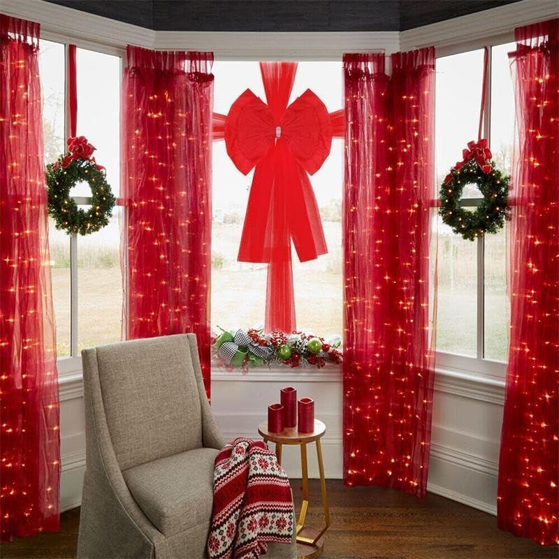 kasaviva fiocco natale per porta rosso in tulle - foto 4