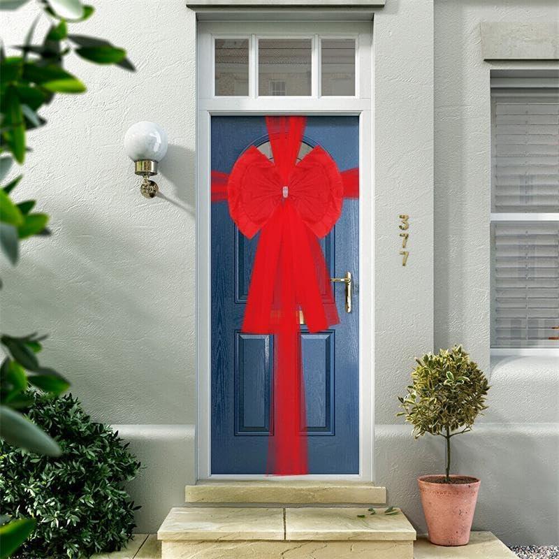 kasaviva fiocco natale per porta rosso in tulle - foto 6