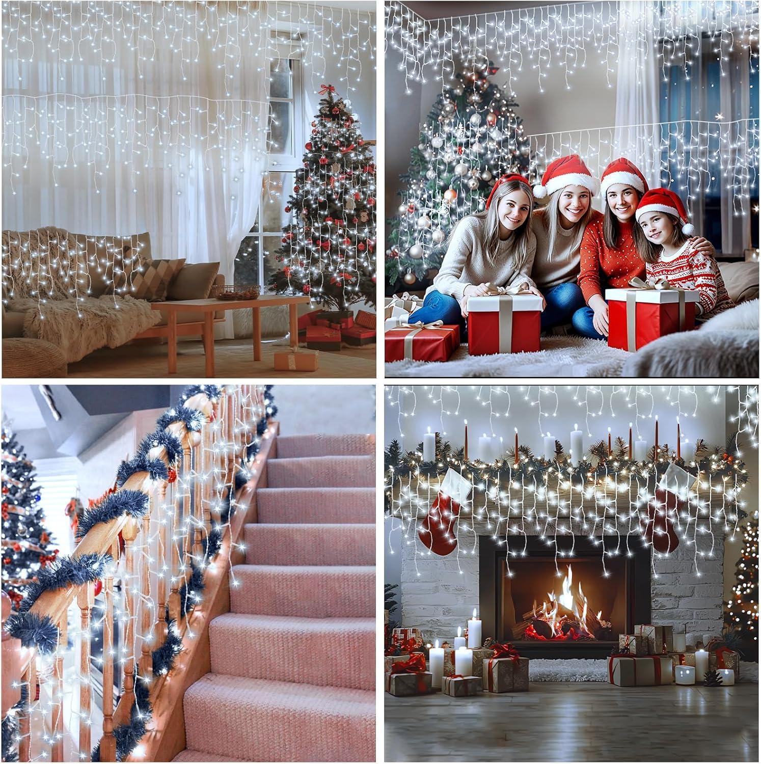 kasaviva kasaviva tenda led bianco ghiaccio 120 led da esterno e interno(6m) - foto 3