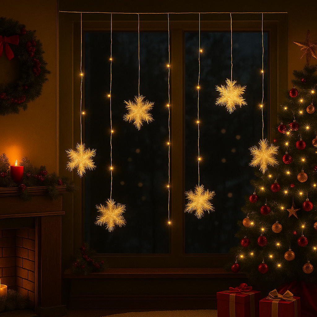 kasaviva tenda led fiocco di neve bianco caldo (6,2mt) - foto 2