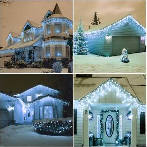 Tenda led bianco ghiaccio da esterno e interno 736 led (13m)