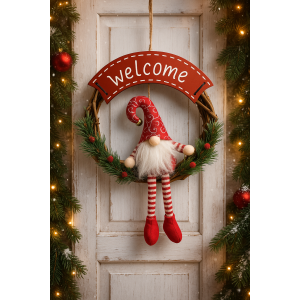 Dietroporta ghirlanda elfo 30cm