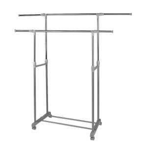Appendiabiti doppio estensibile con ruote bloccabili