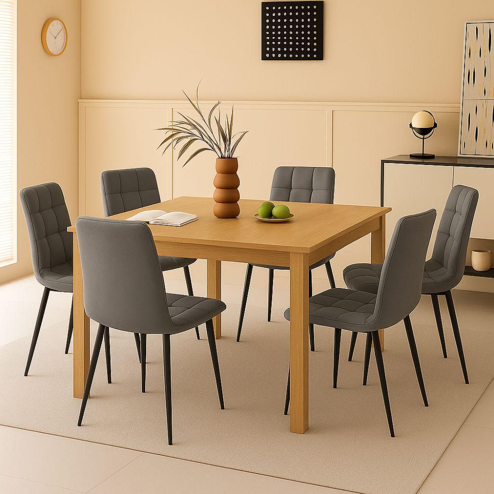  set da 6 sedie da interno in velluto grigio scuro - foto 2