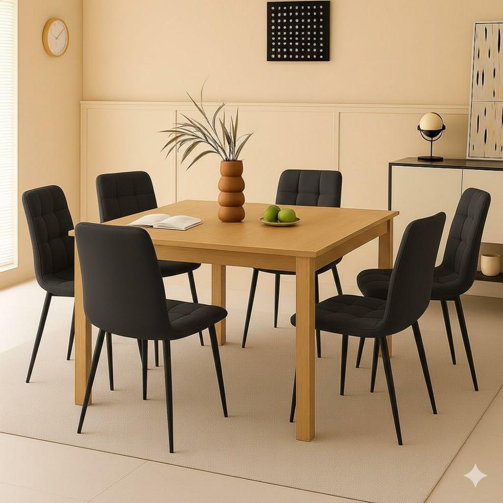  set da 6 sedie da interno in velluto nero - foto 2