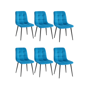 Set da 6 sedie da interno in velluto ottanio