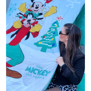 Trapunta singola  xmas topolino and friends