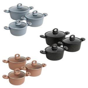 Tris di pentole con coperchi in vetro (20x8.5) - (24x10.7) - (28x12.0) cm