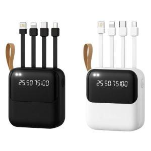 Power bank 6800mah con cavi di ricarica integrati, display e torcia led