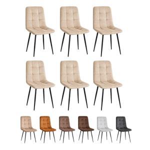 Set 6 sedie da pranzo in velluto imbottite design moder...