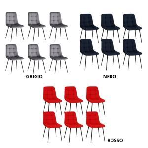 Set da 6 sedie da interno in velluto