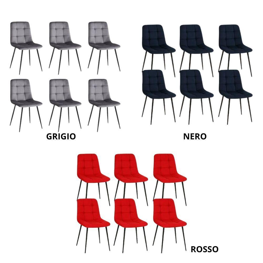  set da 6 sedie da interno in velluto - foto 3