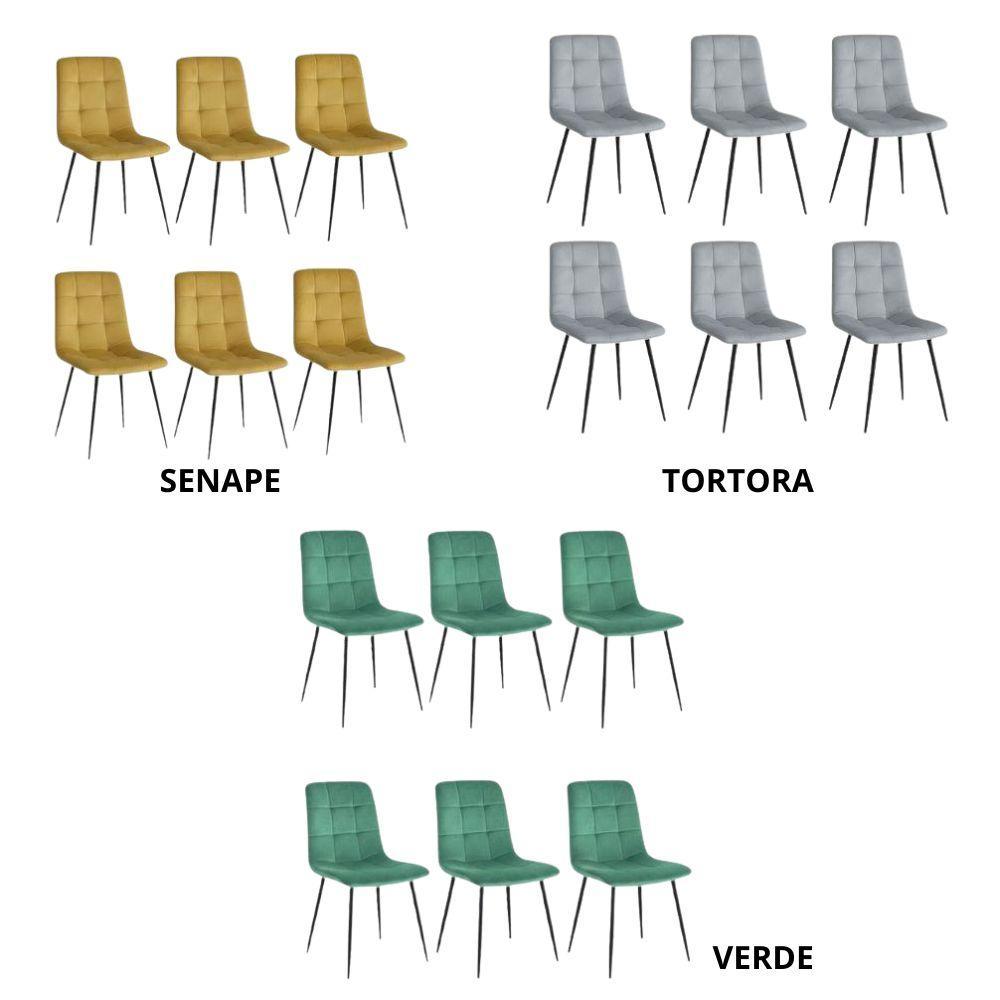  set da 6 sedie da interno in velluto - foto 4