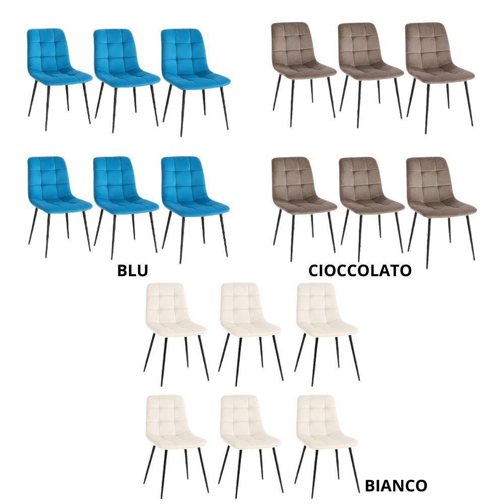  set da 6 sedie da interno in velluto - foto 5