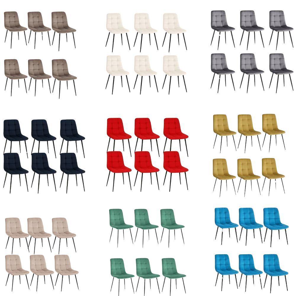  set da 6 sedie da interno in velluto - foto 6