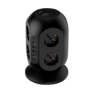 Multipresa a torre con 8 prese universali, 3 prese usb, 1 presa type-c