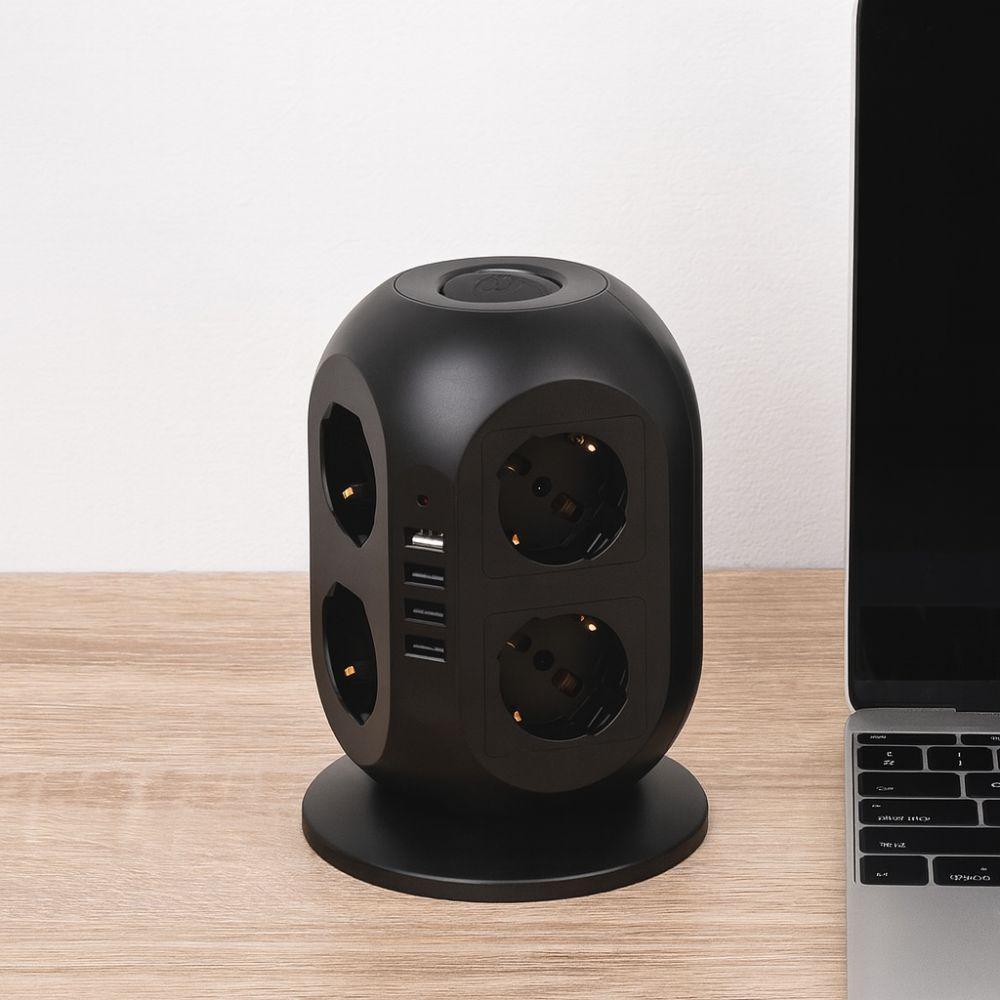  multipresa a torre con 8 prese universali, 3 prese usb, 1 presa type-c - foto 4