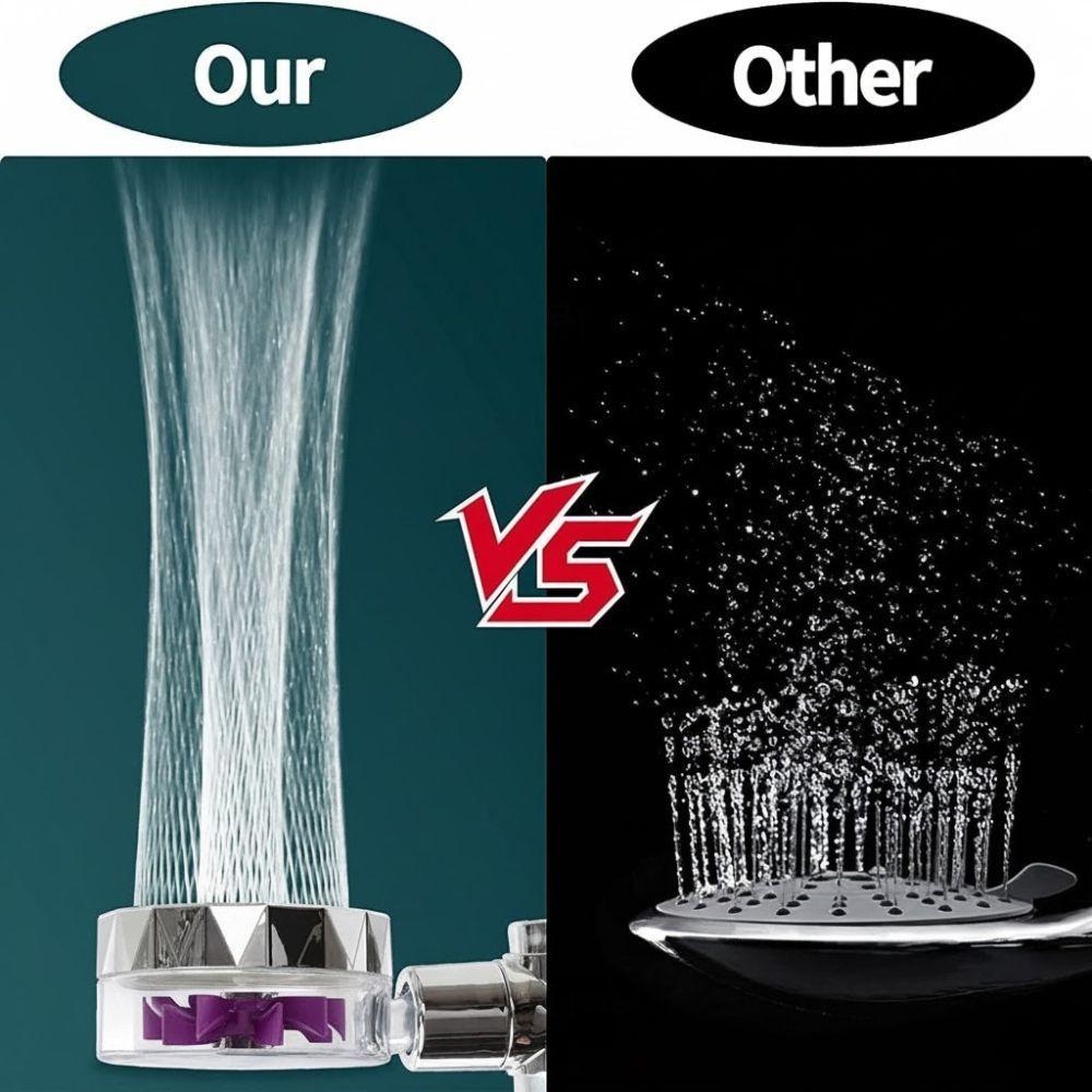  soffione doccia alta pressione, ventola turbo fan 360° con interruttore stop e filtro - foto 4