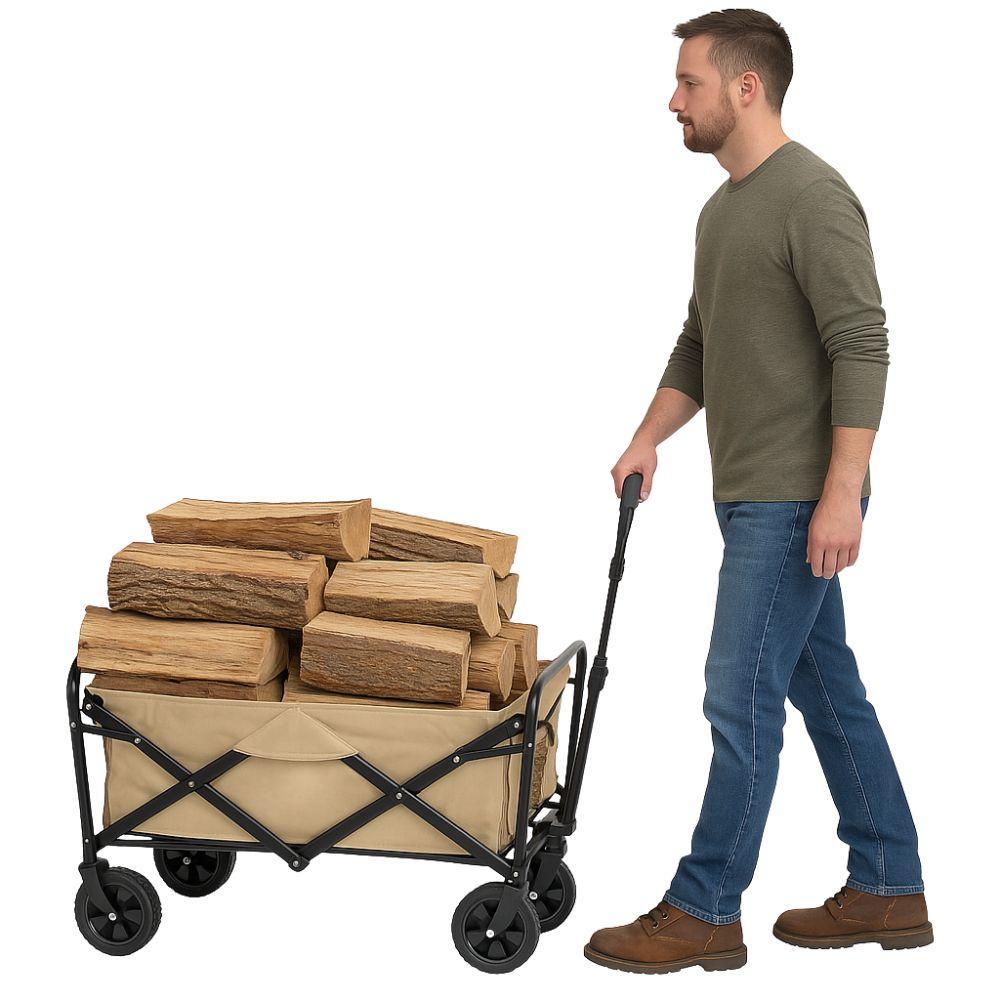  carrello pieghevole da trasporto con cestello 620 x 390 x 240mm portata 120kg - foto 2