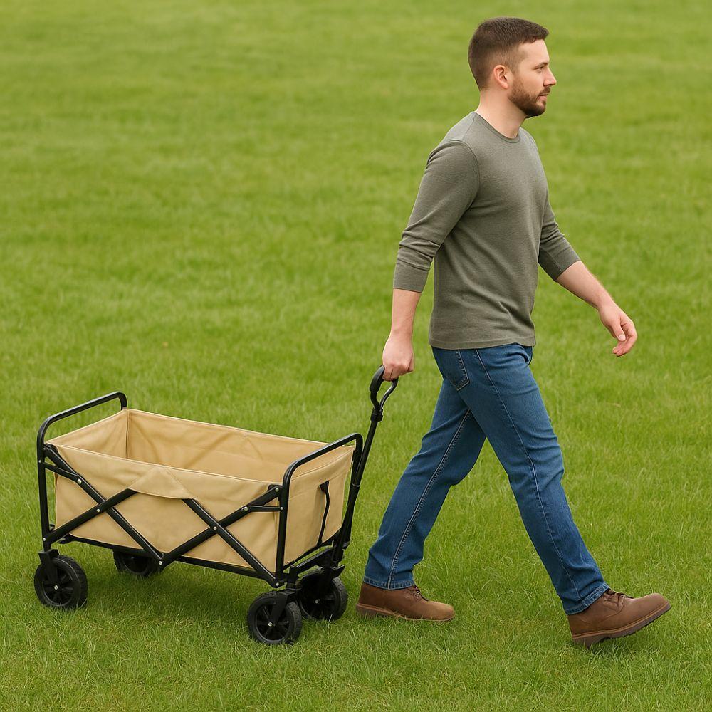  carrello pieghevole da trasporto con cestello 620 x 390 x 240mm portata 120kg - foto 3