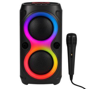 Cassa speaker bluetooth con effetti led multicolor e microfono incluso