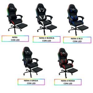 Sedia gaming con led  ergonomica e reclinabile