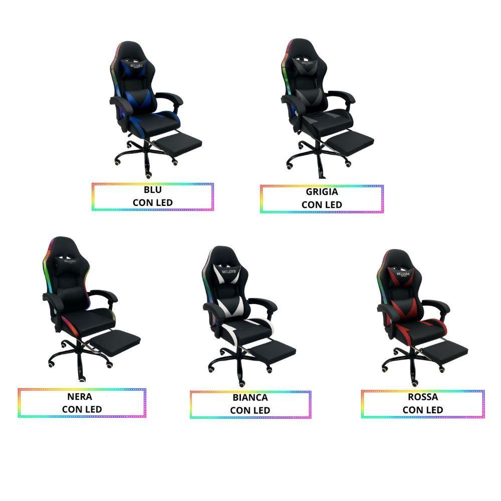 reliable home sedia gaming con led  – modello diablo - foto 1