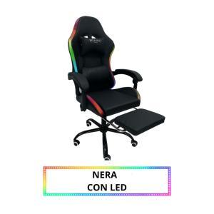 Sedia gaming con led  ergonomica e reclinabile