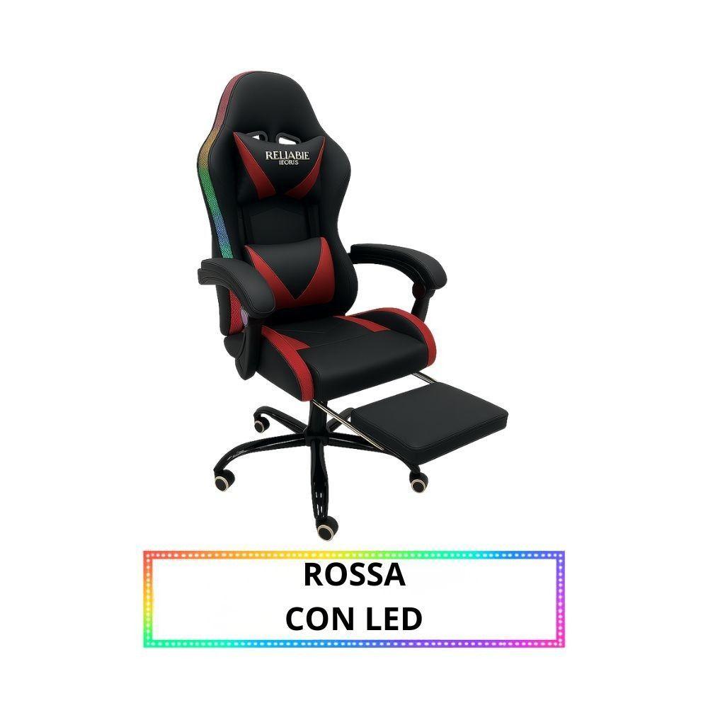 reliable home sedia gaming con led  – modello diablo - foto 4