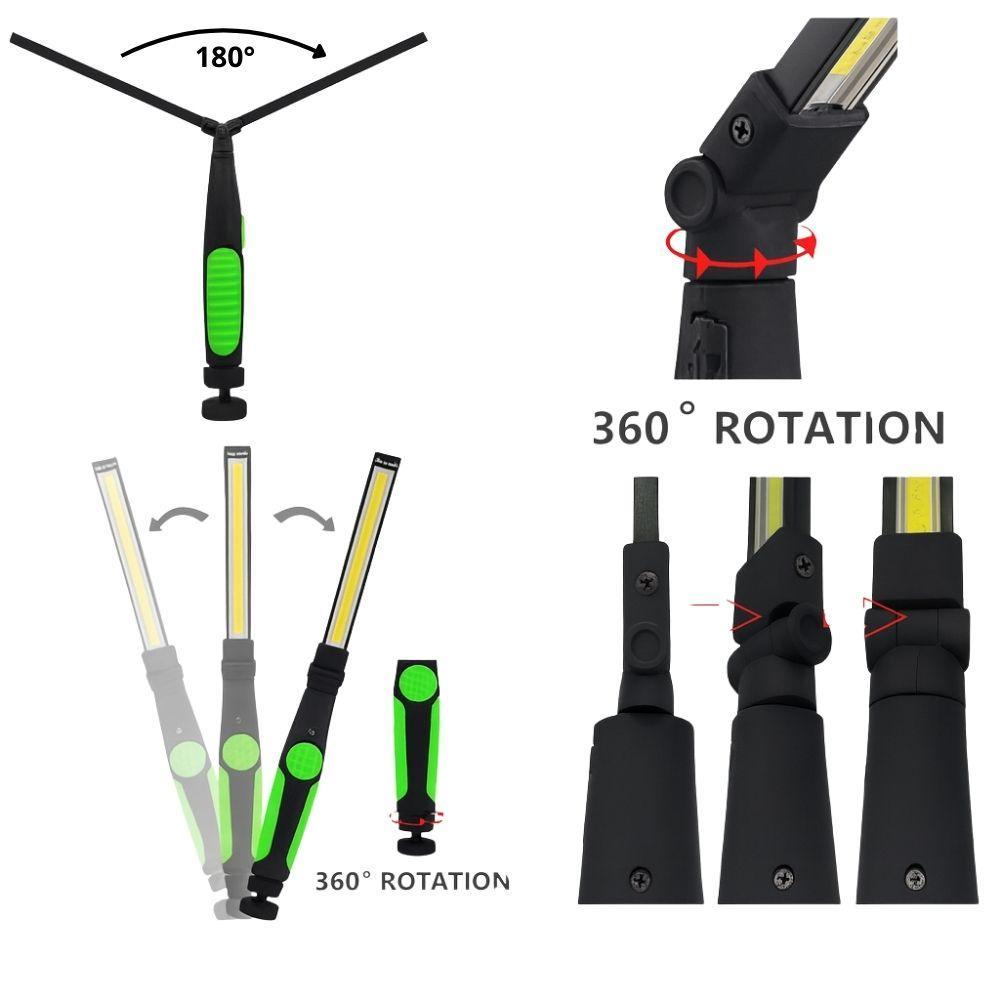  lampada torcia led da lavoro con calamita e angolazione regolabile ricaricabile - foto 2