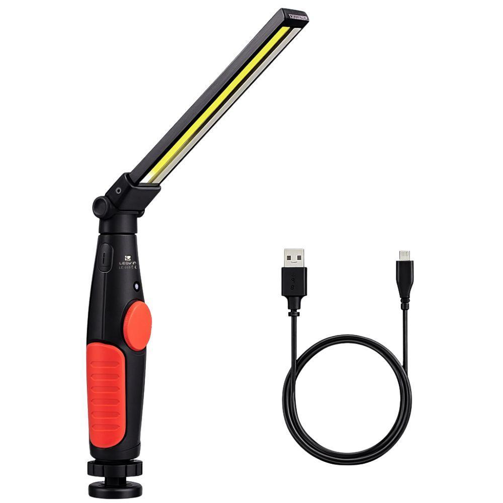  lampada torcia led da lavoro con calamita e angolazione regolabile ricaricabile - foto 4